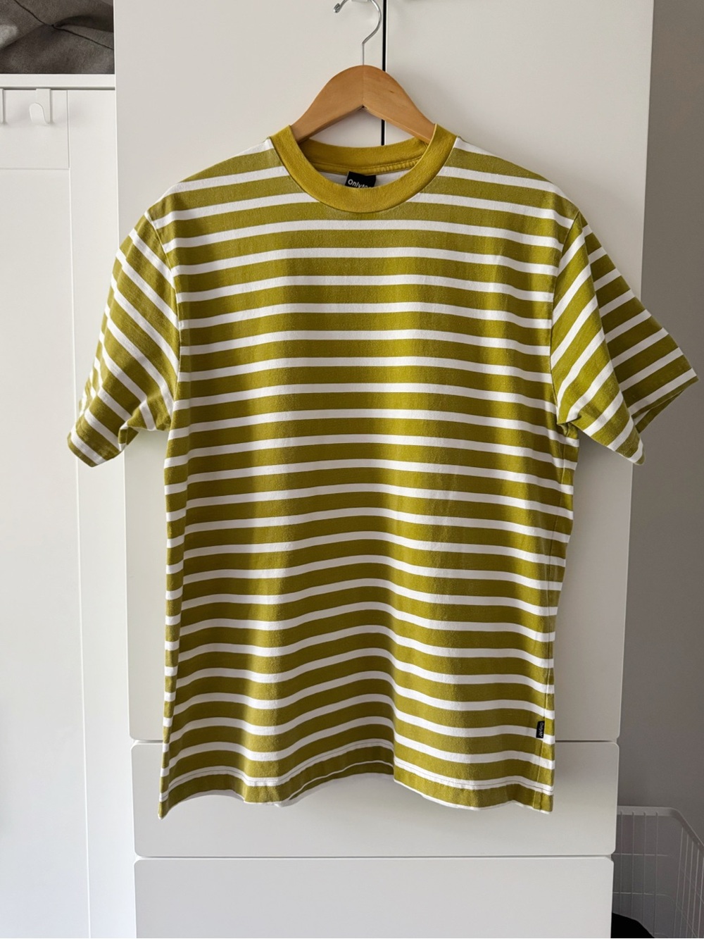 ONLY NY Men’s Awning Stripe Short Sleeve Tee – Golden Olive